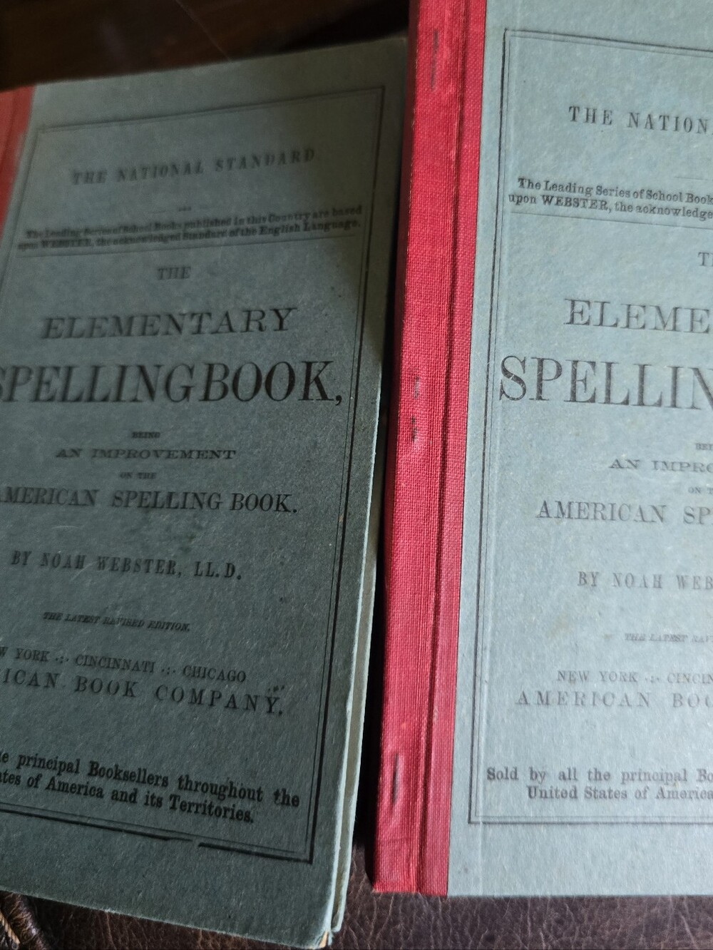 Vintage Elementary Spelling Books  with Red Cloth Spine